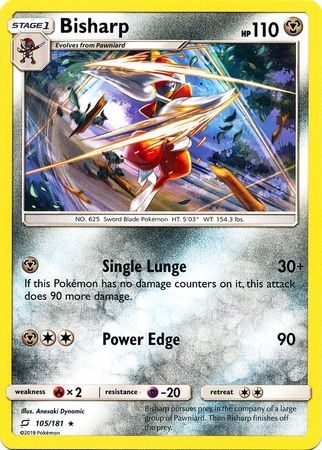Bisharp - 105/181 - Rare
Sun &amp; Moon: Team Up Singles