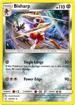 Bisharp - 105/181 - Rare
Sun &amp; Moon: Team Up Singles (Español)