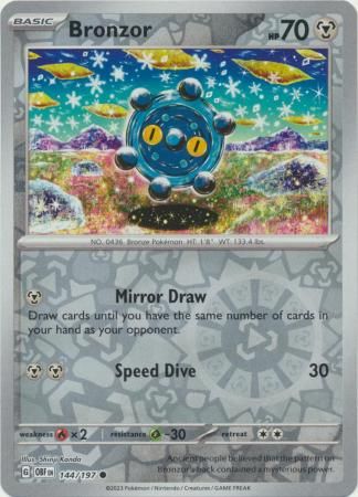 Bronzor - 144/197 - Common Reverse Holo Obsidian Flames Reverse Holo Singles