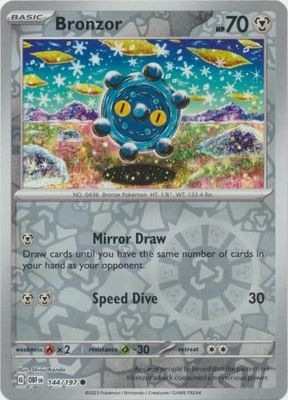 Bronzor - 144/197 - Common Reverse Holo Obsidian Flames Reverse Holo Singles