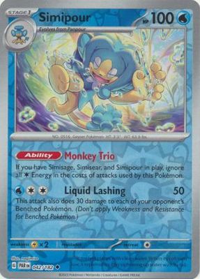 Simipour - 042/182 - Uncommon Reverse Holo
Scarlet &amp; Violet: Paradox Rift Reverse Holo Singles(Español)