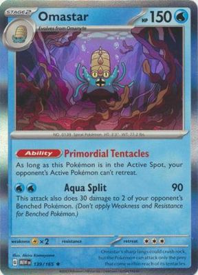 Omastar - 139/165 - Holo Rare Scarlet &amp; Violet 151 Singles