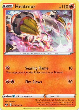Heatmor - 026/202 - Uncommon
Sword &amp; Shield (Base Set) Singles