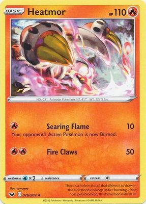Heatmor - 026/202 - Uncommon
Sword &amp; Shield (Base Set) Singles