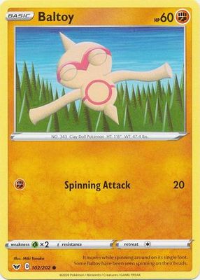 Baltoy - 102/202 - Common
Sword &amp; Shield (Base Set) Singles