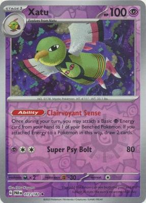 Xatu - 072/182 - Holo Rare Reverse Holo
Scarlet &amp; Violet: Paradox Rift Reverse Holo Singles