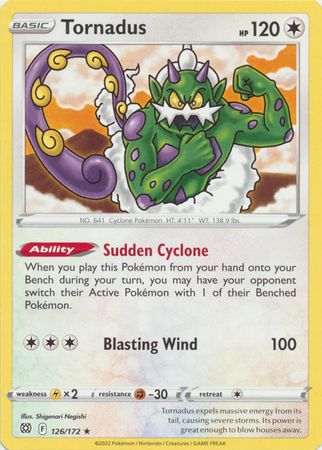 Tornadus - 126/172 - Rare
Sword &amp; Shield: Brilliant Stars Singles-League-(Español)