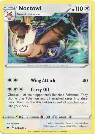 Noctowl - 144/202 - Rare Sword &amp; Shield (Base Set) Singles