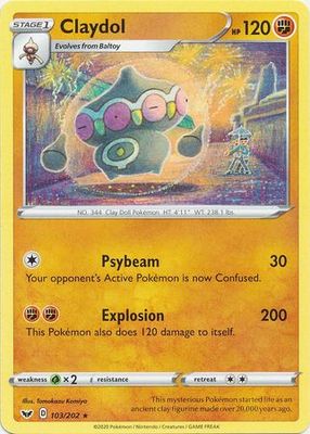 Claydol - 103/202 - Rare Sword &amp; Shield (Base Set) Singles