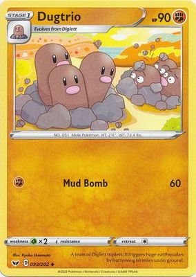 Dugtrio - 093/202 - Uncommon
Sword &amp; Shield (Base Set) Singles
