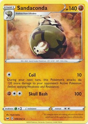Sandaconda - 109/202 - Rare Sword &amp; Shield (Base Set) Singles