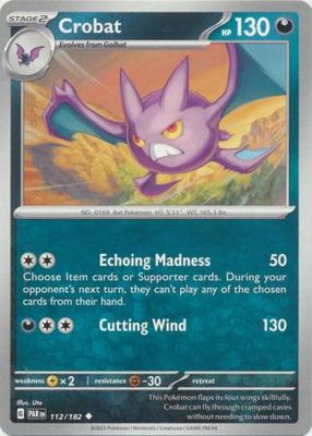 Crobat - 112/182 - Uncommon
Scarlet &amp; Violet: Paradox Rift Singles (Español)