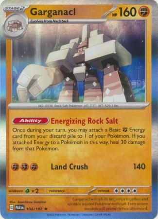 Garganacl - 104/182 - Holo Rare Scarlet &amp; Violet: Paradox Rift Singles-