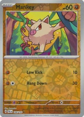 Mankey - 106/193 - Common Reverse Holo Scarlet &amp; Violet: Paldea Evolved Reverse Holo Singles