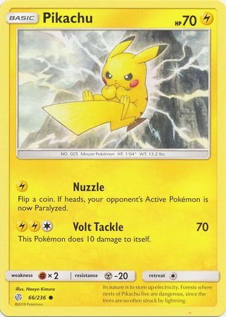 Pikachu - 66/236 - Common Sun &amp; Moon: Cosmic Eclipse Singles