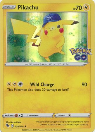 Pikachu - 028/078 - Holo Rare Pokemon Go Singles