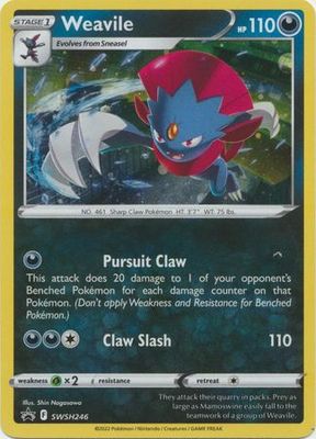 Weavile - SWSH246 - Holo Promo
Pokemon Sword &amp; Shield Promos