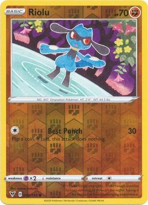 Riolu - 090/185 - Common Reverse Holo Sword &amp; Shield: Vivid Voltage Reverse Holo Singles