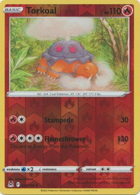 Torkoal - 023/196 - Uncommon Reverse Holo Sword &amp; Shield: Lost Origin Reverse Holo Singles