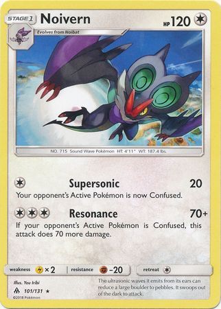 Noivern - 101/131 - Rare Sun &amp; Moon: Forbidden Light Singles