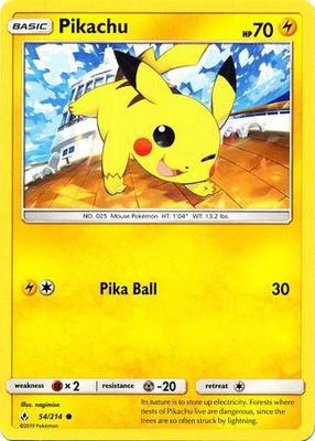 Pikachu - 54/214 - Common Sun &amp; Moon: Unbroken Bonds Singles
