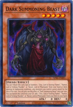 Dark Summoning Beast - SDSA-EN005 - Common 1st Edition
Structure Deck: Sacred Beasts 1st Edition Singles