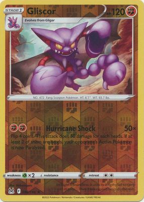 Gliscor - 096/196 - Rare Reverse Holo
Sword &amp; Shield: Lost Origin Reverse Holo Singles