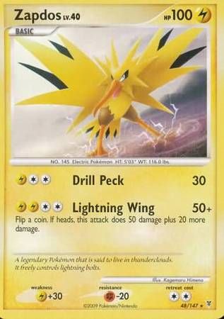 Zapdos - 48/147 - Rare
Platinum: Supreme Victors Singles