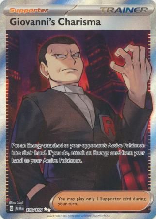 SJ Giovanni&#39;s Charisma - 197/165 - Full Art Secret Rare Scarlet &amp; Violet 151 Singles