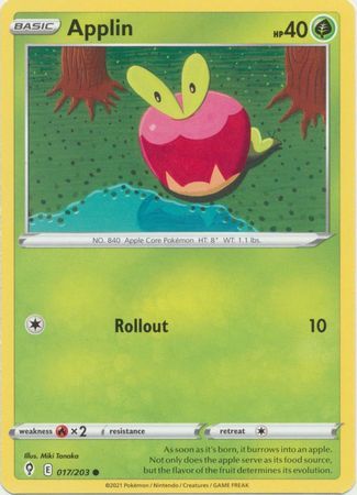 Applin - 017/203 - Common Sword &amp; Shield: Evolving Skies Singles (Español)