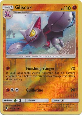 Gliscor - 68/145 - Uncommon Reverse Holo Sun &amp; Moon: Guardians Rising Reverse Holo Singles
