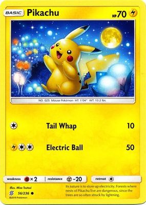 Pikachu - 56/236 - Common Sun &amp; Moon: Unified Minds Singles