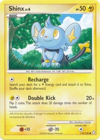 Shinx - 118/146 - Common
Diamond &amp; Pearl: Legends Awakened Singles