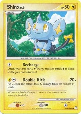 Shinx - 118/146 - Common
Diamond &amp; Pearl: Legends Awakened Singles