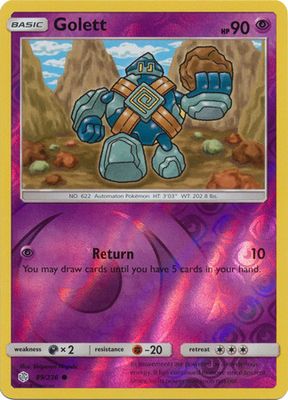 Golett - 89/236 - Common Reverse Holo Sun &amp; Moon: Cosmic Eclipse Reverse Holo Singles (Español)