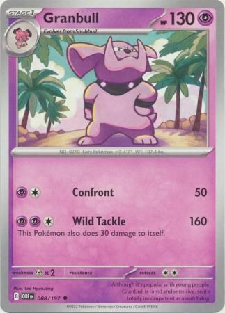Granbull - 088/197 - Uncommon
Obsidian Flames Singles
