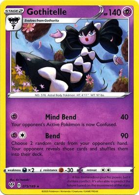 Gothitelle - 075/189 - Rare Sword &amp; Shield: Darkness Ablaze Singles
