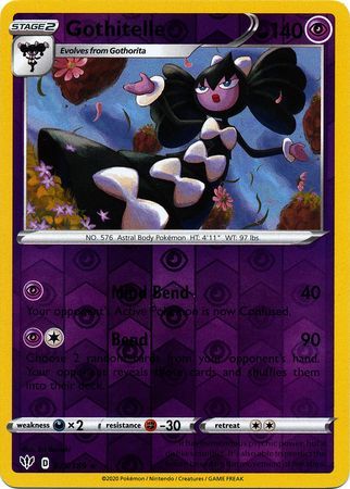 Gothitelle - 075/189 - Rare Reverse Holo
Sword &amp; Shield: Darkness Ablaze Reverse Holo Singles