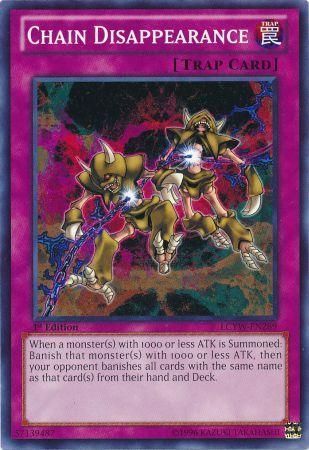 Chain Disappearance - LCYW-EN289 - Common 1st Edition
Legendary Collection 3: Yugi&#39;s World 1st Edition Singles