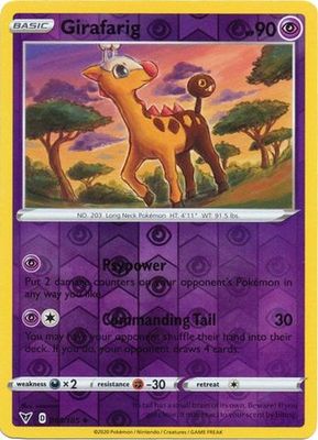 Girafarig - 065/185 - Uncommon Reverse Holo
Sword &amp; Shield: Vivid Voltage Reverse Holo Singles (Español)