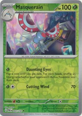 Masquerain - 002/182 - Uncommon Reverse Holo Scarlet &amp; Violet: Paradox Rift Reverse Holo Singles
