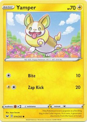 Yamper - 074/202 - Common
Sword &amp; Shield (Base Set) Singles