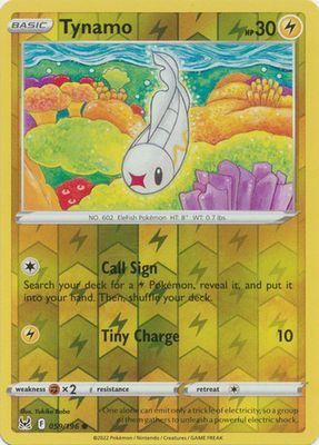 Tynamo - 059/196 - Common Reverse Holo
Sword &amp; Shield: Lost Origin Reverse Holo Singles
