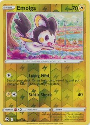 Emolga - 054/195 - Common Reverse Holo
Sword &amp; Shield: Silver Tempest Reverse Holo Singles