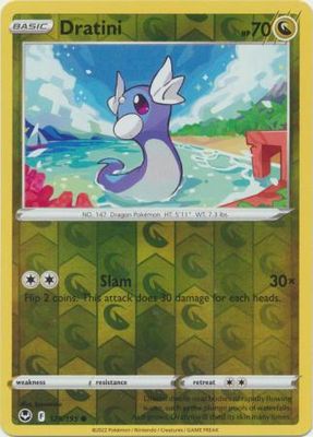 Dratini - 129/195 - Common Reverse Holo
Sword &amp; Shield: Silver Tempest Reverse Holo Singles (Español)