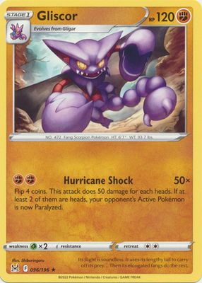 Gliscor - 096/196 - Rare Sword &amp; Shield: Lost Origin Singles