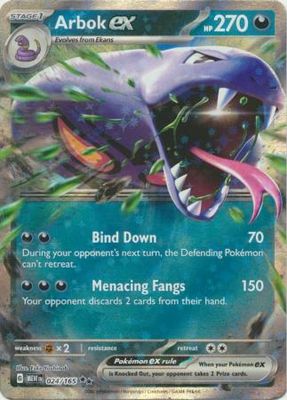 SJ Arbok ex - 024/165 - Ultra Rare
Scarlet &amp; Violet 151 Singles