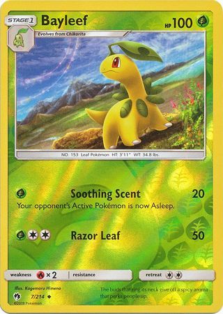 Bayleef - 7/214 - Uncommon Reverse Holo
Sun &amp; Moon: Lost Thunder Reverse Holo Singles