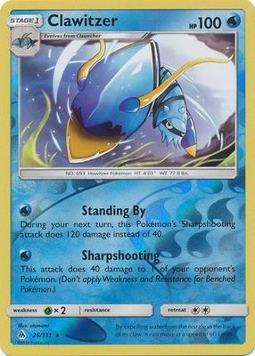 Clawitzer - 26/131 - Rare Reverse Holo
Sun &amp; Moon: Forbidden Light Reverse Holo Singles(Español)