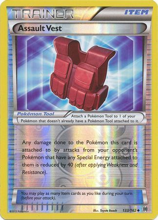 Assault Vest - 133/162 - Uncommon Reverse Holo
XY: Breakthrough Reverse Holo Singles